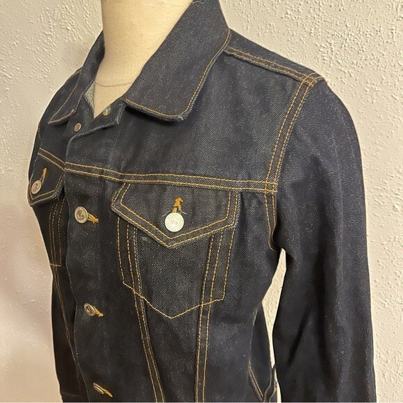 Juicy Couture Jeans Dark Blue Denim Jacket Size Large - Picture 2 of 7